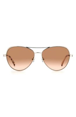 kate spade new york katalina 59mm gradient round aviator sunglasses in Silver /Brown Gradient