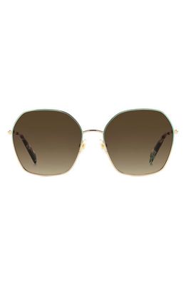 kate spade new york kenna 57mm square sunglasses in Gold Blue/Brown Gradient