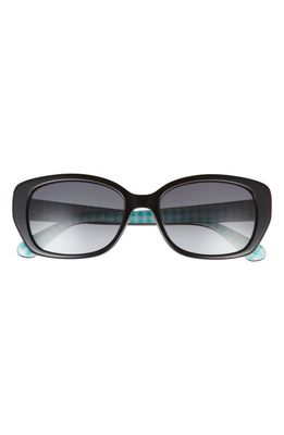 kate spade new york kenzie 53mm oval sunglasses in Black Green /Grey Shaded