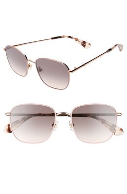 kate spade new york kiylah 53mm square sunglasses in Pink/Gold