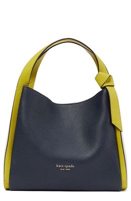 kate spade new york knott large colorblock leather handbag in Blazer Blue Multi