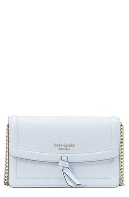 kate spade new york knott pebbled leather flap crossbody bag in Watercolor Blue
