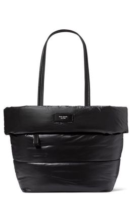 kate spade new york large choux puffy tote in Black