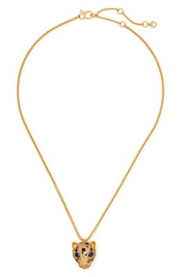 kate spade new york leopard pendant necklace in Neutral Multi