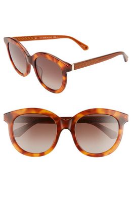 kate spade new york lillian 53mm round sunglasses in Brown/Brown