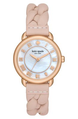 kate spade new york lilly avenue leather strap watch