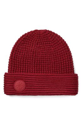 kate spade new york logo waffle knit beanie in Chai Red