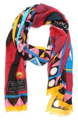 kate spade new york madame kate oblong scarf in Red Multi