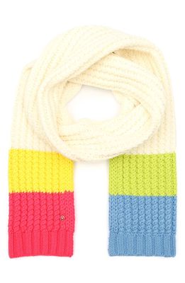 kate spade new york marble cable knit scarf in Cream Multi
