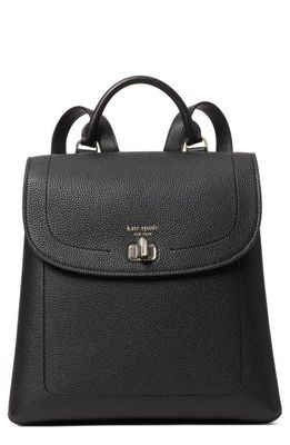 kate spade new york medium essential leather backpack in Black