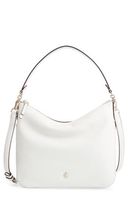 kate spade new york medium polly leather shoulder bag in Optic White