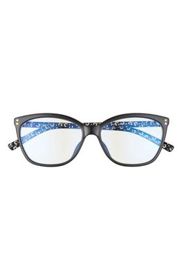 kate spade new york milena 55mm blue light blocking reading glasses in Black/Clear - Blue Block