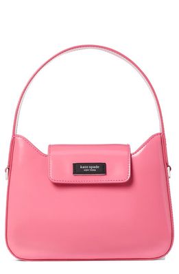 kate spade new york mini sam icon spazzolato leather shoulder bag in Feather Pink