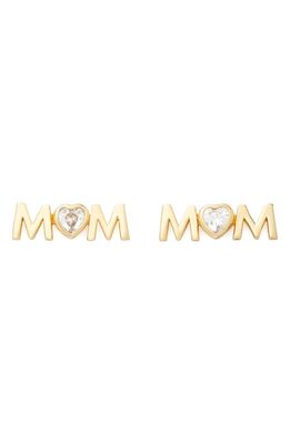 kate spade new york mom stud earrings in Clear/Gold.