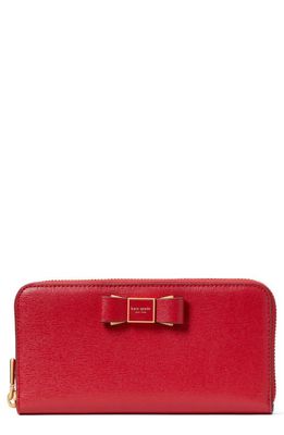 kate spade new york morgan embellished bow saffiano leather wallet in Perfect Cherry