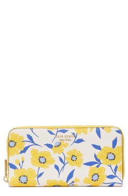 kate spade new york morgan sunshine floral wallet in Cream Multi