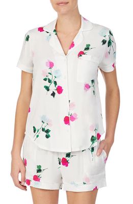 kate spade new york mrs. dot floral jersey short pajamas in Watercolor Rose
