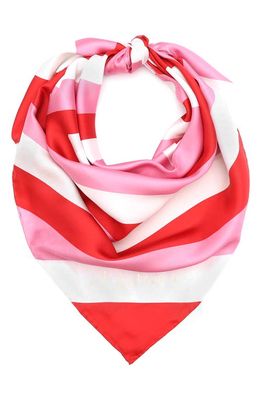 kate spade new york oversize heart square silk scarf in Pink Multi