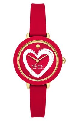 kate spade new york park row leather strap watch