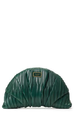 kate spade new york patisserie pleated croissant clutch in Medieval Forest