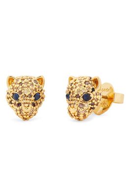 kate spade new york pavé leopard stud earrings in Neutral Multi