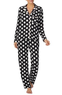 kate spade new york polka dot print pajamas in Black Dot
