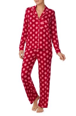 kate spade new york polka dot print pajamas in Fuchsia Print