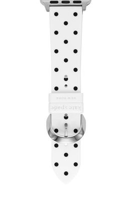 kate spade new york polka dot silicone 18mm Apple Watch watchband in White