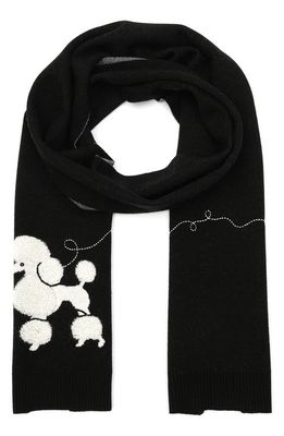 kate spade new york poodle merino wool scarf in Black