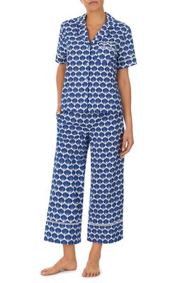kate spade new york print crop pajamas in Blue Aqua