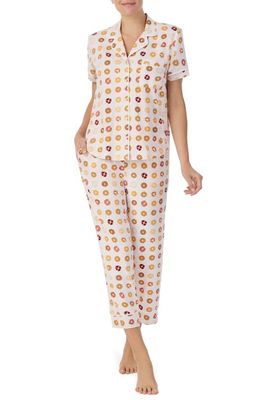 kate spade new york print crop pajamas in Pink/Bagels
