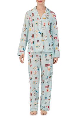 kate spade new york print pajamas in Aqua Print