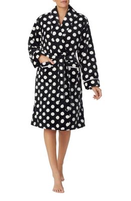kate spade new york print short robe in Black Dot