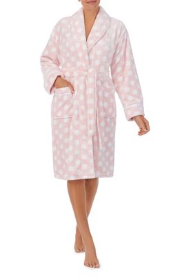 kate spade new york print short robe in Blush Dot