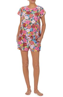 kate spade new york print short sleeve boxer pajamas in Blu/Pink