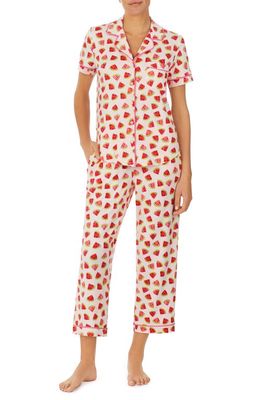kate spade new york print short sleeve pajamas in Blush/Pt