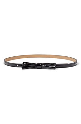 kate spade new york shoestring bow leather belt in Black