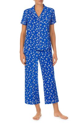kate spade new york short sleeve crop pajama set in Blue Multi
