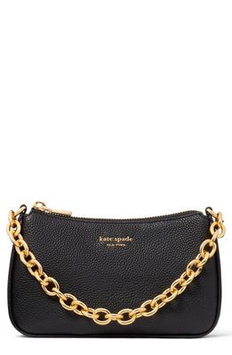 kate spade new york small jolie pebble leather crossbody bag in Black