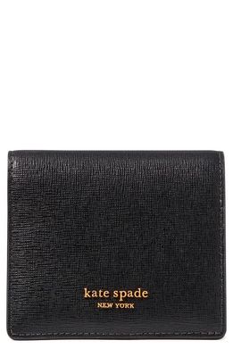kate spade new york small morgan saffiano leather bifold wallet in Black