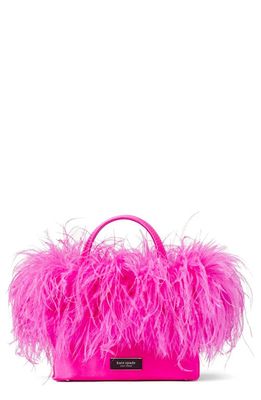 kate spade new york small sam icon feather embellished crossbody bag in Vivid Snapdragon