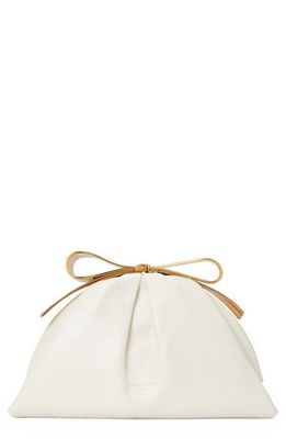 kate spade new york smooth leather clutch in Cream