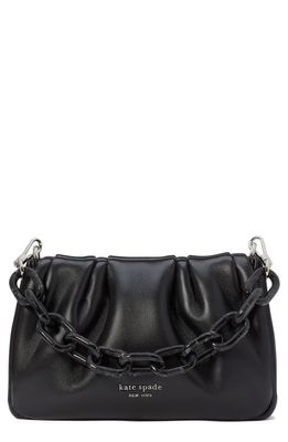 kate spade new york souffle smooth leather crossbody in Black