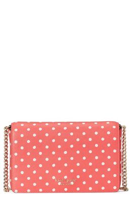 kate spade new york spencer dots wallet on a chain in Peach Melba Multi