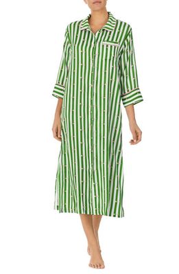 kate spade new york stripe sleep shirt in Green/Multi