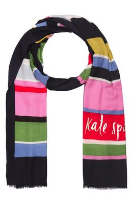 kate spade new york sunny day stripe oblong scarf in Pink Multi