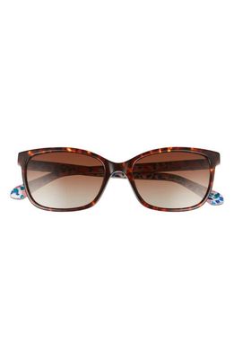 kate spade new york tabitha 53mm polarized rectangular sunglasses in Havana /Brown Polarized
