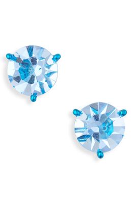 kate spade new york trio prong crystal stud earrings in Blue.
