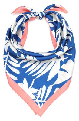 kate spade new york tropical foliage square silk scarf in Blueberry