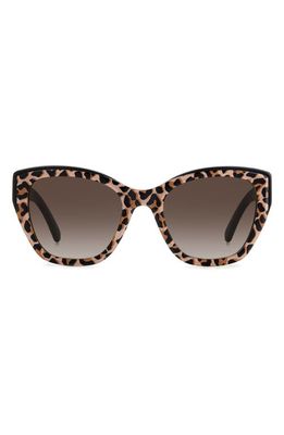 kate spade new york yolanda 51mm polarized gradient cat eye sunglasses in Black Leopard /Brown Gradient